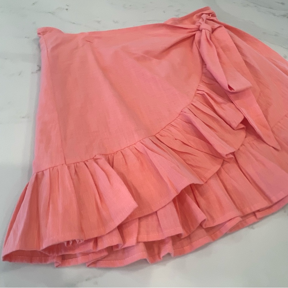 NWOT Amazon Coral Ruffled Wrap Skirt - Picture 13 of 16